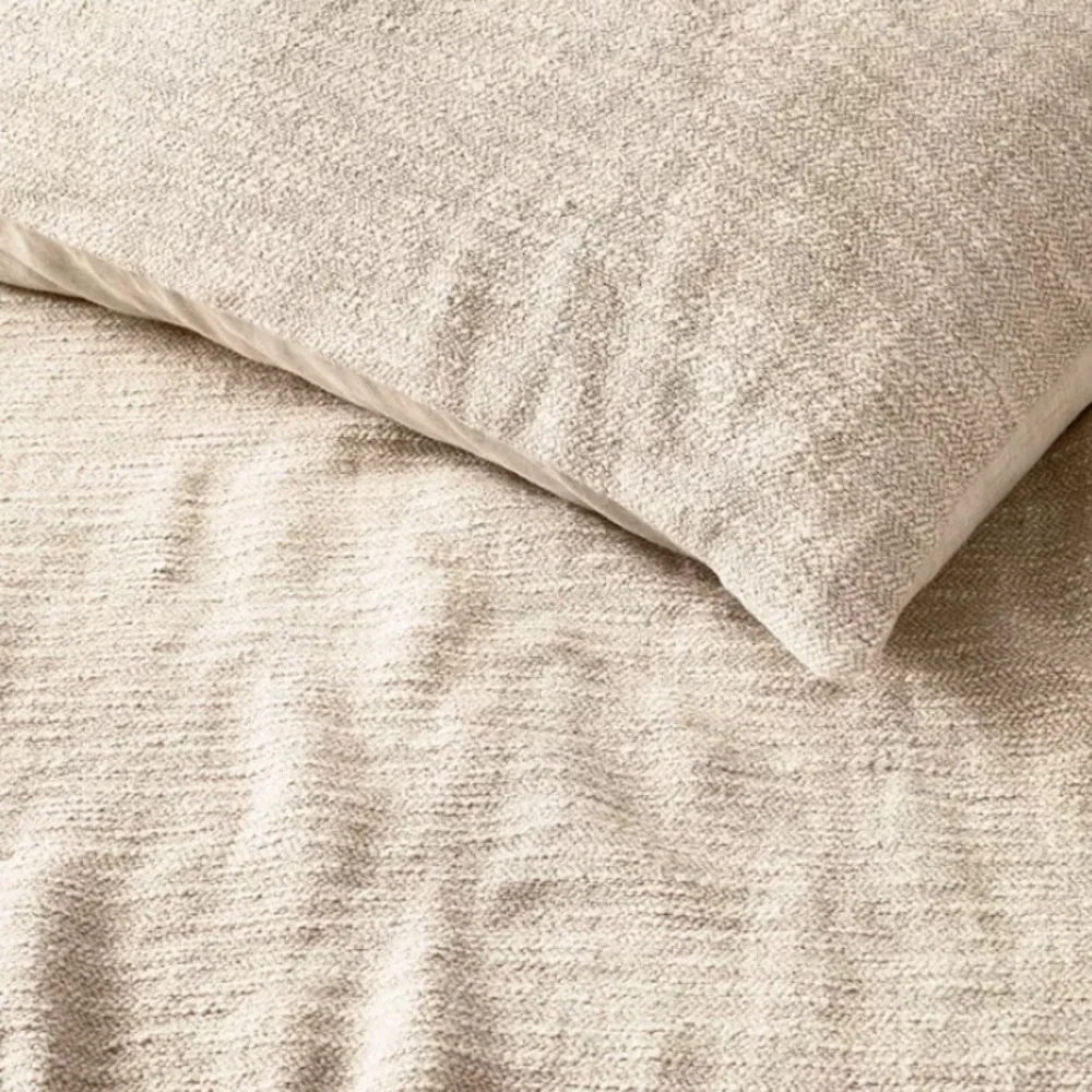 RESTORATION HARDWARE ERASED ABSTRACT WASHED COTTON-LINEN KING SHAM
